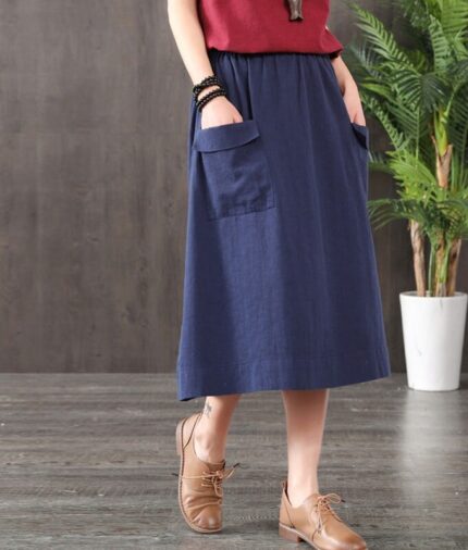 Casual Linen Skirt Chill Weekend Vibe for Warm Days F727