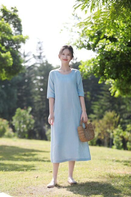 Casual Linen Skirt Chill Weekend Vibe for Warm Days F436